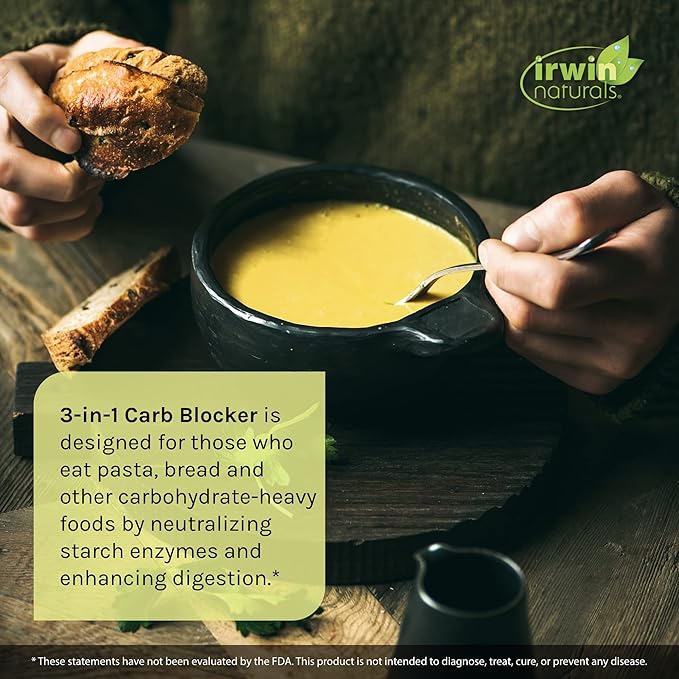 Irwin Naturals Maximum Strength 3-in-1 Carb Blocker - Neutralize Carbohydrates and Support Metabolism - 150 Liquid Softgels