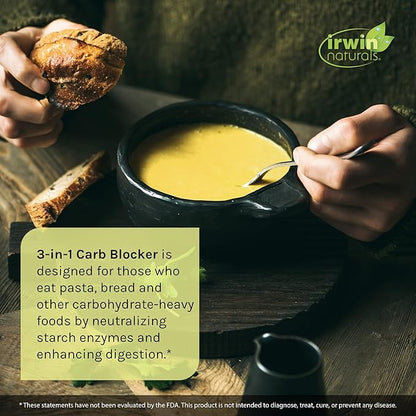 Irwin Naturals Maximum Strength 3-in-1 Carb Blocker - Neutralize Carbohydrates and Support Metabolism - 150 Liquid Softgels