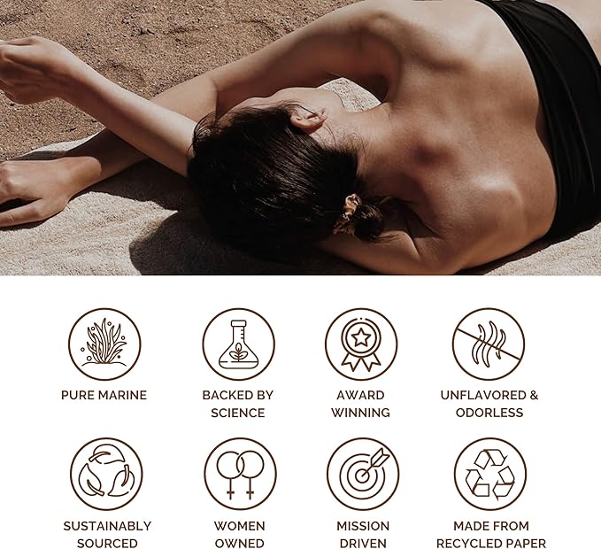 Premium Marine Collagen Powder with Type I II III and IV Hydrolyzed Peptides for Women Men, Sourced from Wild Fish Certified Kosher Unflavored - 28 Stir & Go Sachets, 10g Each