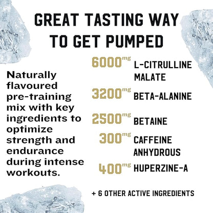 Iron Kingdom Pre Workout Powder for Men & Women Caffeine, Beta Alanine & Aminos for Intense Focus Endurance & Pump - Preworkout Energy Drink Powder Natural White Freezie - 42 Servings