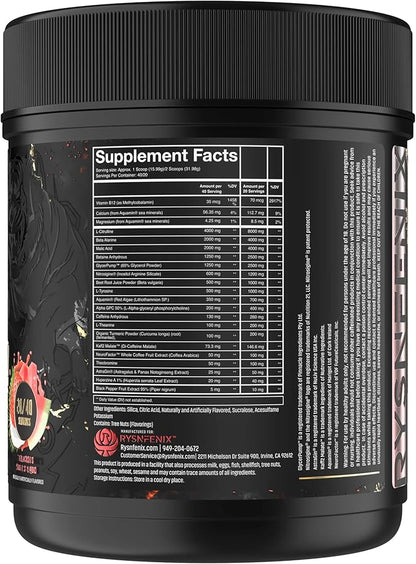 Scorched Earth Pre Workout Powder - Energy & Focus with Dual-Source Caffeine, Nootropics | Pumps from Citrulline, Beta Alanine, Nitrosigine®, GlycerPump™ (Tiger's Blood)