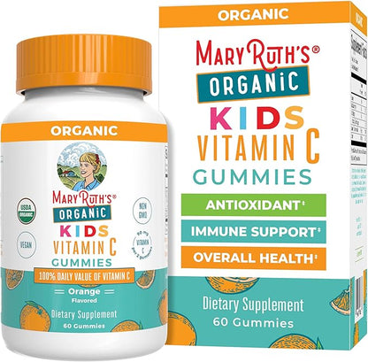 MaryRuth's Kids Vitamin C Gummies | Supplement for Immune Support & Overall Health | Immune Support Supplement | Vitamin C for Kids Ages 4+ | USDA Organic | Vegan | Non-GMO | 60 Servings