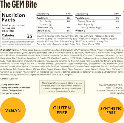GEM Bite Complete Routine Variety Pack | Daily Multivitamin with Vitamin D, Vitamin K2 & E with Prebiotics & Probiotics (14) + Chill-Out Calm (7) & Deep Sleep Aid (7) | Soy-Free, Gluten-Free, Vegan