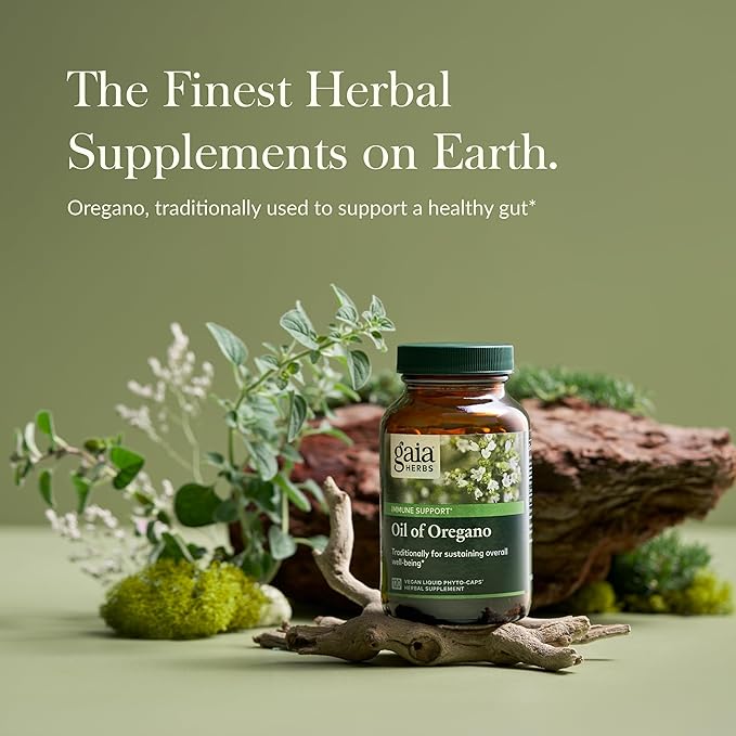 Gaia Herbs, Oil of Oregano, Vegan Liquid Phyto Capsules - Immune and Intestinal Support Supplement for Healthy Digestive Flora, 120-Count (Pack of 1)