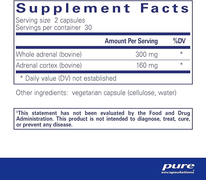 Pure Encapsulations Adrenal | Supplement to Support Healthy Cortisol Levels, Fatigue, Stress Moderation, and Adrenal Gland Function* | 60 Capsules