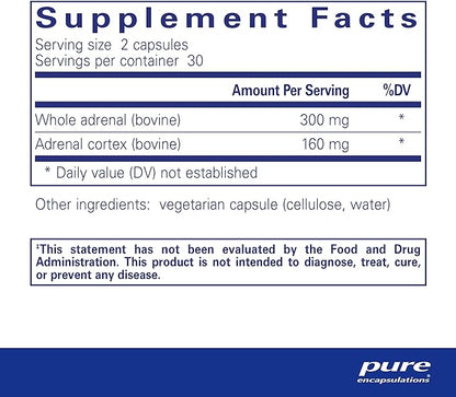 Pure Encapsulations Adrenal | Supplement to Support Healthy Cortisol Levels, Fatigue, Stress Moderation, and Adrenal Gland Function* | 60 Capsules