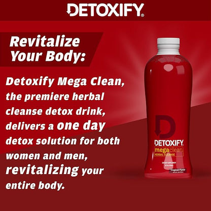 Detoxify – Mega Clean Herbal Detox Cleanse Drink – Full body cleanse detox for women and men - Same day results - Plus sticker