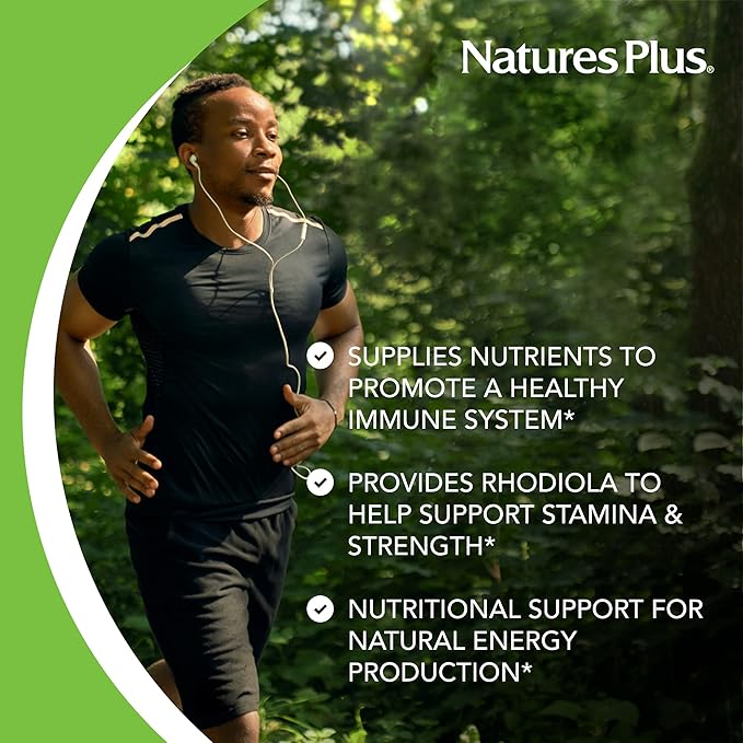 Natures Plus Source of Life Men Multivitamin - 60 Vegetarian Tablets - Whole Food Supplement - Natural Energy Production & Overall Wellbeing for Men - Gluten-Free - 30 Servings