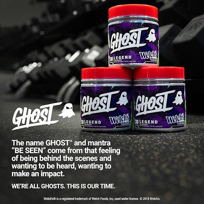 GHOST Legend V3 Pre-Workout Powder, Welch's Grape - 30 Servings – Pre-Workout for Men & Women with Caffeine, L-Citrulline, & Beta Alanine for Energy & Focus - Vegan Friendly, Free of Soy & Gluten