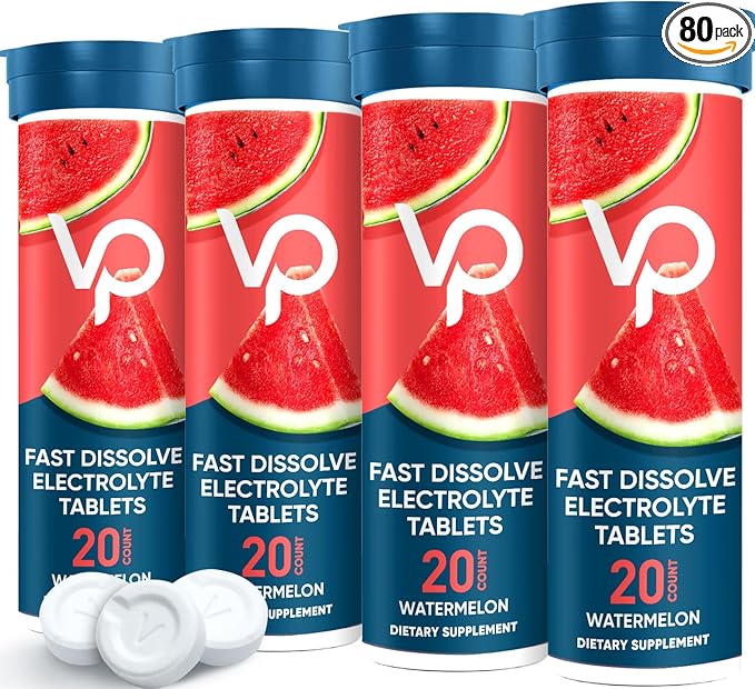 Venture Pal Chewable Electrolyte Tablets, Fast-Dissolve Sugar-Free Stick Salt Tablets - Variety Pack for Rapid Hydration, Outdoor Running, Hiking, Sports | Keto & Vegan Friendly | 80 Count (4 Pack)