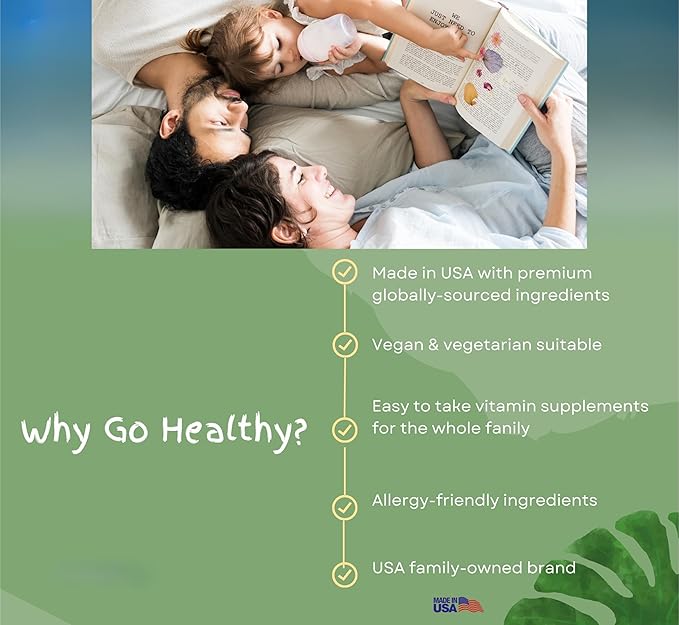 Go Healthy Vegan Collagen & Biotin Liquid Drops for Women & Men - Supports Healthy Hair, Nail & Skin, Boosts Metabolism - Non-GMO, Sugar Free - 60-Day Supply