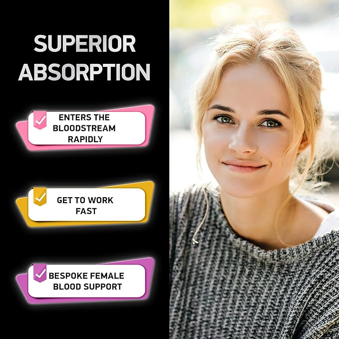 Vegan Iron Supplements for Women with Folic Acid - 168% Folate Folic Acid, 194% Ferrous Sulfate Blood Builder Iron Pills for Women with Anemia and Pregnant Women - 2-Pack, 120 Gentle Iron Tablets