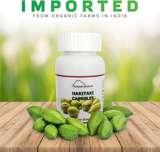 Organic Haritaki Capsules – 2420MG - Improves Digestion - Detoxification & Rejuvenation – Maintains Regularity - Brain Function- 100 Capsules Terminalia chebula | Vegan, Non-GMO