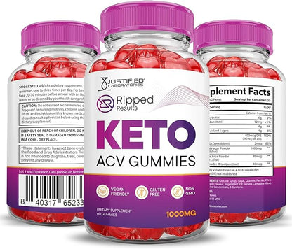 (3 Pack) Ripped Results Keto ACV Gummies Advanced Formula 1000MG Ripped Results Keto Gummies Apple Cider Vinegar Formulated with Pomegranate Beet Juice Powder B12 Vegan Non GMO 180 Gummys