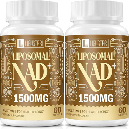 NAD Supplement 1500MG, Liposomal NAD+ Supplement with TMG, 98%+ Absorption, Pure NAD Plus, Non-GMO Aging Defense, Cellular Energy, Heart & Brain Function, Longevity, 120 Softgels