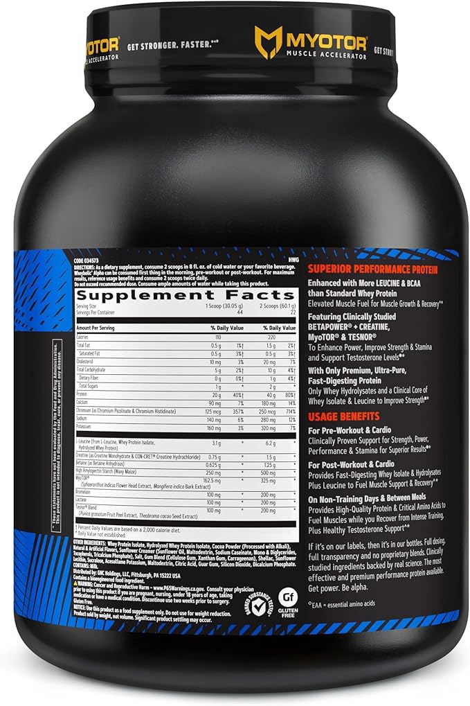 GNC AMP Wheybolic Alpha Whey Protein Powder with MyoTOR | Targeted Muscle Building and Workout Support Formula with BCAA | 40g Protein | Chocolate Fudge | 22 Servings