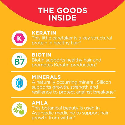 OLLY Heavenly Hair Gummy, Supports Healthy Hair, Keratin, Biotin, AMLA, Chewable Supplement, 30 Day Supply - 60 Count