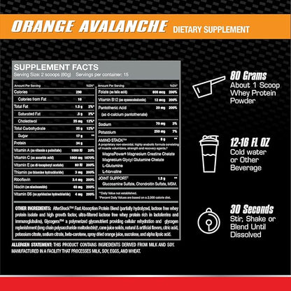 Myogenix Aftershock Post Workout, Muscle Growth Whey Protein Powder | Anabolic Whey Protein and Mass Building Carbohydrates | Amino Stack Creatine and Glutamine Plus BCAAs | Fruit Punch 3 LBS