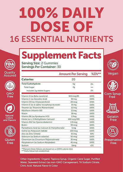 Lunakai Collagen and Women's Multivitamin Gummies Bundle - Non-GMO Anti Aging Supplements with Biotin, Zinc, Vitamin C and E - 100% Daily Value of 16 Essential Vitamins and Minerals - 30 Days Supply