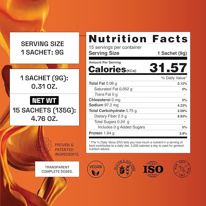 Trim Tonic | 15 Serves | Daily Fiber | Psyllium-Free | Gut Health | Soluble+Insoluble 15 Sachets