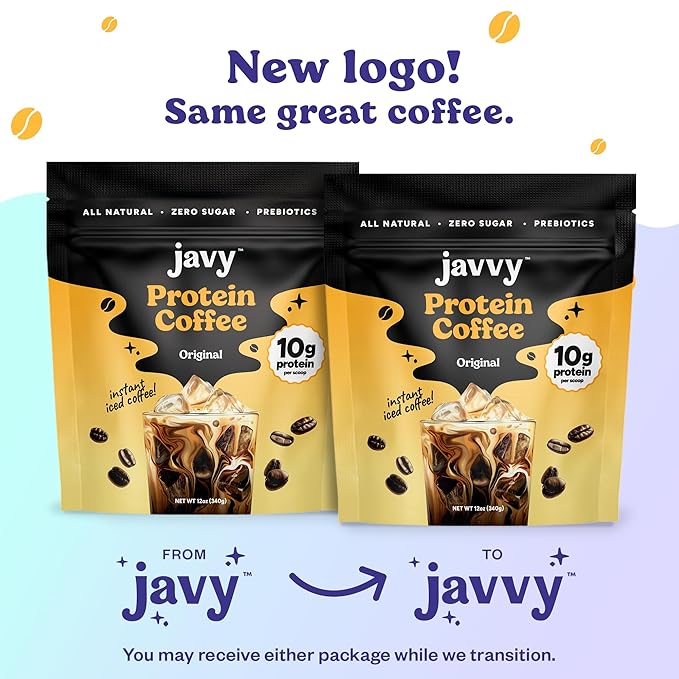 Javy Original Protein Coffee - Premium Whey Protein & Instant Iced Coffee - 100% Arabica Coffee - Zero Artificial Flavors & Sweeteners, 6 Servings