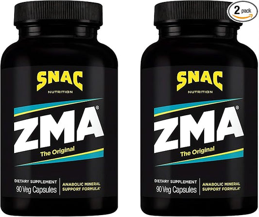 SNAC ZMA The Original Recovery & Sleep Supplement, Promotes Muscle Recovery, Immune Support & Restorative Sleep with Zinc, Magnesium & Vitamin B6, 180 Veggie Capsules (2 Pack of 90 Count)