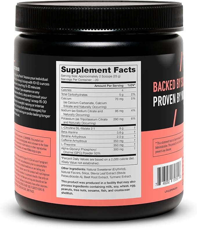 LEGION- All Natural Nitric Oxide Preworkout Drink to Boost Energy, Creatine Free, Naturally Sweetened, Beta Alanine, Citrulline, Alpha GPC (Watermelon)