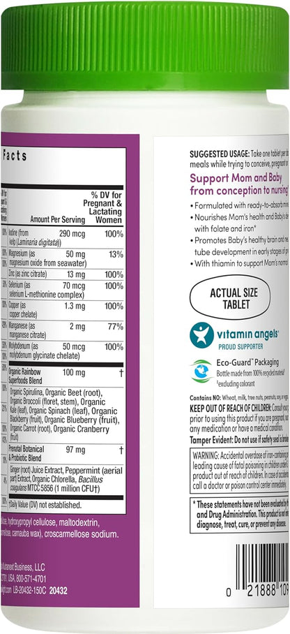Rainbow Light Prenatal One High Potency Daily Multivitamin with Folate, Ginger and Probiotics; Supports Mom and Baby from Conception to Nursing; Vegan, 150 Tablets,* Pack May Vary