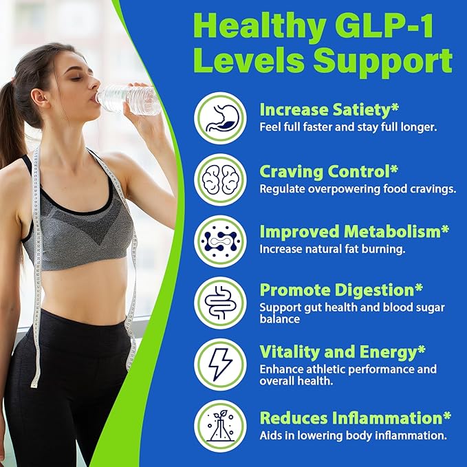 GLP-1 Supplement, GLP1 Supplements Women, GLP-1 Powder 1500MG with Akkermansia Muciniphila Probiotic & High Fiber, Naturally Support GLP-1 Support for Energy, Digestion, Gut, Overall Health, No Sugar