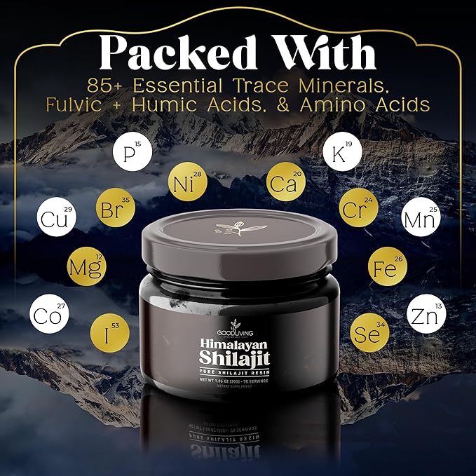 Shilajit Resin – Pure Himalayan Shilajit for Energy, Strength & Immune Support - 85+ Minerals, 75% Fulvic Acid - High Potency, Lab-Tested Pure Shilajit Supplement for Men & Women (30g)