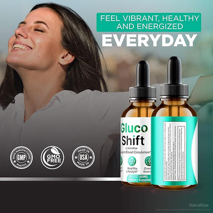 (2 Pack) Gluco Shift Drops - Our Innovative Natural Blood Support Formula, Official GlucoShift to Maintain Healthy and Stable Levels for Overall Wellness, Detox Cleanse Gotas Review (60 Servings)