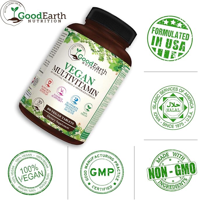 Vegan Multivitamins for Men & Women - Vitamins A , B Complex , C , D3 , Zinc , Magnesium , Spirulina , Antioxidants - Daily Multivitamin Mineral Supplement with Proprietary Fruit & Vegetable Blend