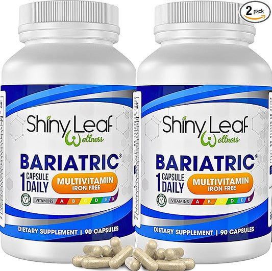 Shiny Leaf Bariatric Multivitamin Iron-Free Capsules for Post Bariatric Surgery Patients, Once Daily Bariatric Vitamins Without Iron for WLS, Sleeve, Gastric Bypass Surgery (6 Months / 180 Caps)
