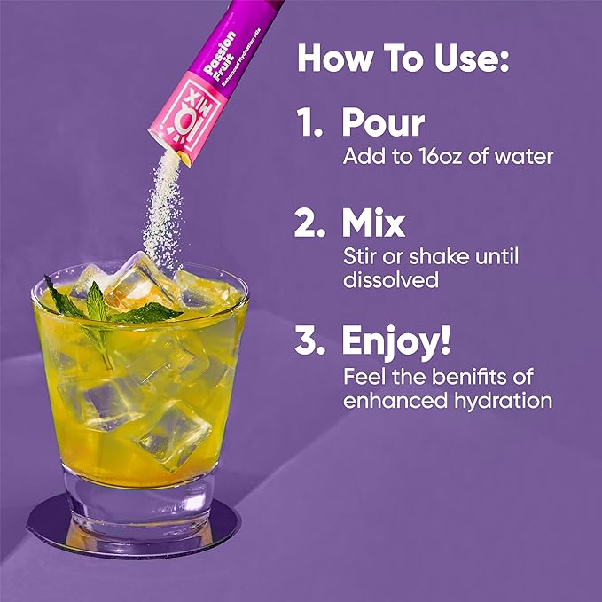 IQMIX Sugar Free Electrolytes Powder Packets - Hydration Supplement Drink Mix with Keto Electrolytes, Lions Mane, Magnesium L-Threonate, and Potassium Citrate - Passion Fruit (40 Count)