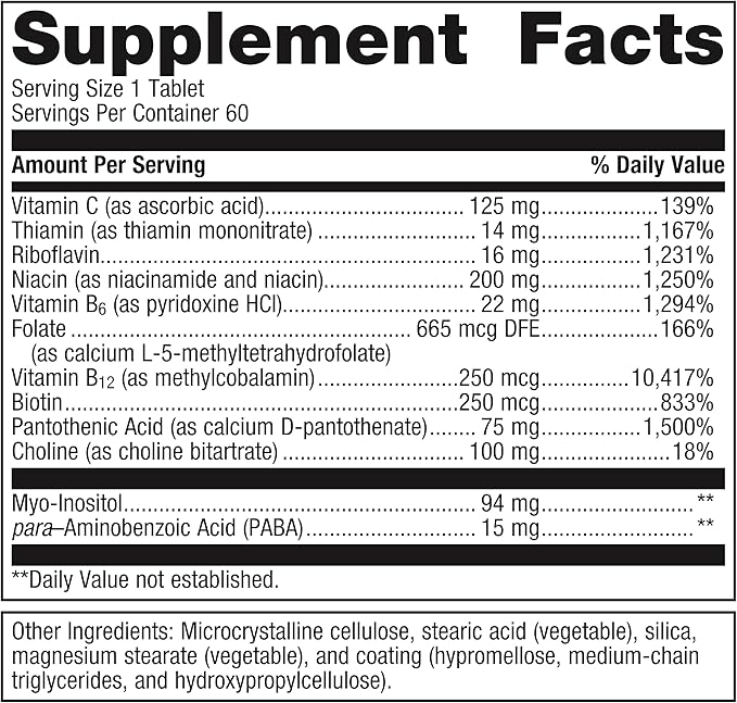Metagenics B Vitamin Complex - Energy Support & Healthy Stress Response* - with Vitamin B6 & B12 - Vegetarian & Gluten-Free - 60 Tablets