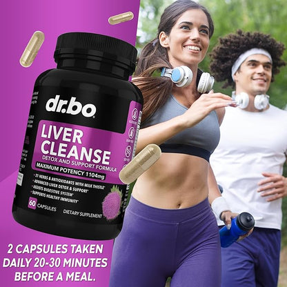 Liver Cleanse Detox Support Supplement - Complete Health Repair Pills with Artichoke, Berberine, Turmeric Herbs - Aid Gallbladder Care Formula Capsules & Natural Milk Thistle Dandelion Supplements