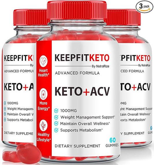 (3 Pack) KeepFit Keto ACV Gummies, Official Keep Fit Keto+ACV Gummies, Premium Apple Cider Vinegar, All Natural Keto Plus ACV Formula, ACV Keto Gomitas Reviews (180 Gummies)