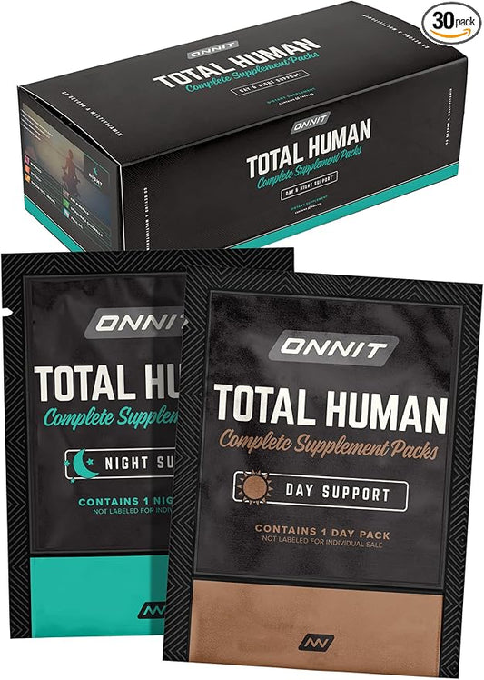 ONNIT Total Human Day and Night Vitamin Packs for Men and Women,Capsule, 30-Day Supply - Adult Multivitamin