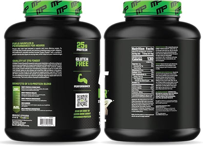 MusclePharm Combat Protein Powder, Vanilla Flavor, Fuels Muscles for Productive Workouts, 5 Protein Sources including Whey Protein Isolate & Egg Albumin, Gluten Free, 4 lb, 52 Servings