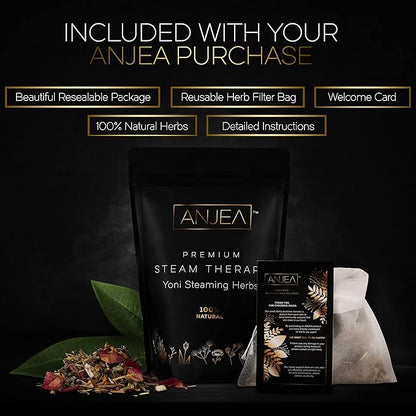 Yoni Steaming Herbs 4 oz (4-8 steams), Vsteam Herbs for Cleansing and Tightening Detox, Natural V Steam Herbs for V Steam Seat Kit, Herbal Sitz Bath Soak, Filter Bags Included