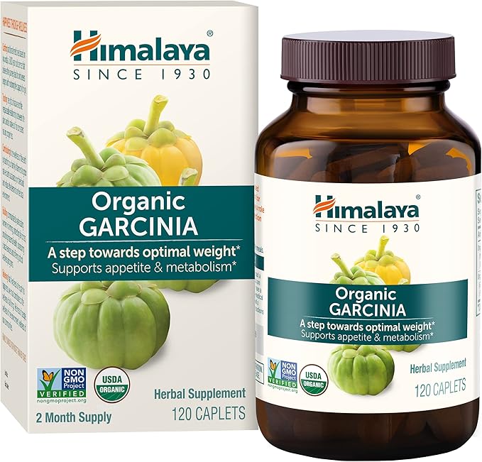 Himalaya Organic Garcinia Cambogia Herbal Supplement, Appetite Control, Lipid Metabolism, Weight Support, USDA Organic, Non-GMO, Vegan, 600 mg, 120 Plant-Based Caplets