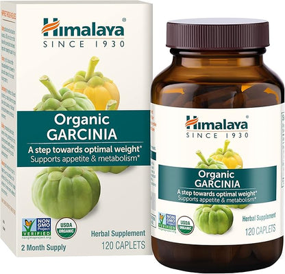 Himalaya Organic Garcinia Cambogia Herbal Supplement, Appetite Control, Lipid Metabolism, Weight Support, USDA Organic, Non-GMO, Vegan, 600 mg, 120 Plant-Based Caplets