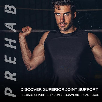 PREHAB Tendon + Ligament + Total Joint Support | Joint Supplement for Athletes | 40 Ingredient Super Complex | Glucosamine Chondroitin MSM Turmeric Boswellia | Premium Tendon Ligament Joint Supplement