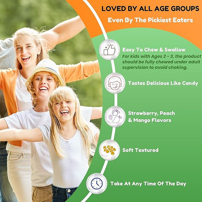 Vegetarian Vitamin D3 Gummies for Adults & Kids | 45-90 Servings, 2,000IU / 1,000IU | Non-GMO, Gluten-Free, Gelatin-Free | Supports Bones, Muscles & Immune System Halal Vitamins