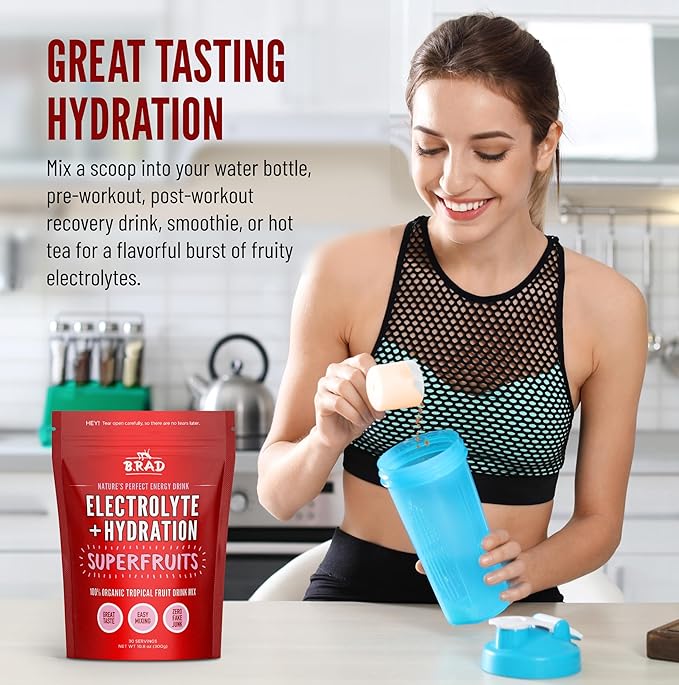 B.rad Superfruits Hydration & Electrolyte Beverage | Nature's Perfect Energy Drink | Freeze-Dried High-Antioxidant Tropical Fruit Powder | 10.8 Ounces, 30 Servings