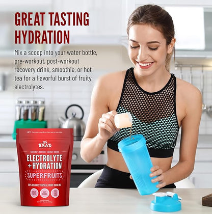 B.rad Superfruits Hydration & Electrolyte Beverage | Nature's Perfect Energy Drink | Freeze-Dried High-Antioxidant Tropical Fruit Powder | 10.8 Ounces, 30 Servings