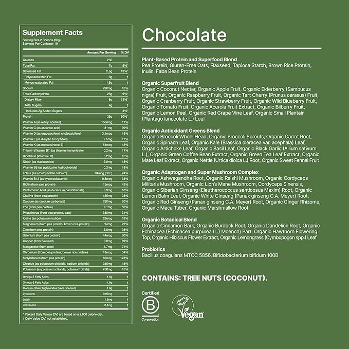 Huel Daily Superblend Chocolate Powder, 25g Plant Based Protein, Super Greens, 87 Vitamins, Minerals, and Wholefood-Sourced Ingredients,19 Servings, Scoop not Included to Reduce Plastic