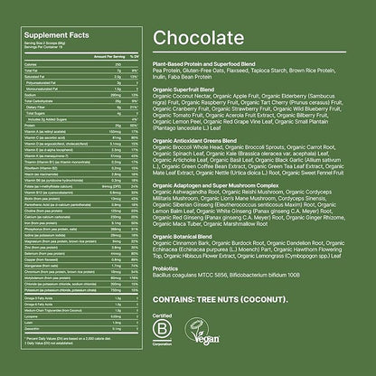 Huel Daily Superblend Chocolate Powder, 25g Plant Based Protein, Super Greens, 87 Vitamins, Minerals, and Wholefood-Sourced Ingredients,19 Servings, Scoop not Included to Reduce Plastic