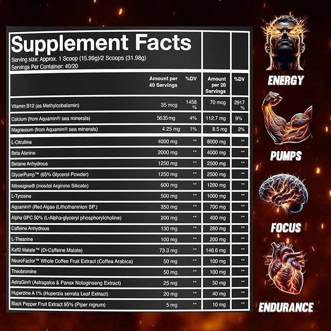 Scorched Earth Pre Workout Powder - Energy & Focus with Dual-Source Caffeine, Nootropics | Pumps from Citrulline, Beta Alanine, Nitrosigine®, GlycerPump™ (Rainbow Candy)