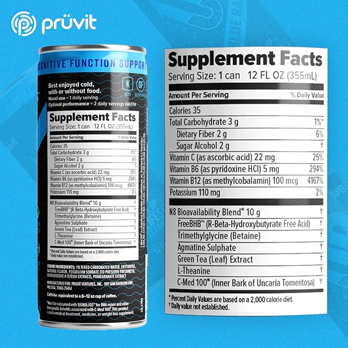 The Blue Razz Keto//Up® Drink – Ready-to-Drink Ketones for Focus for Men and Women - 12 pack